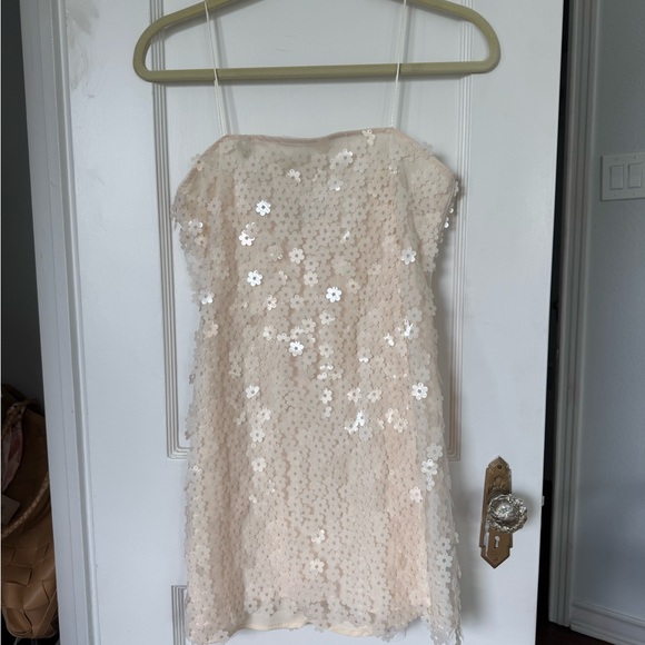 Zara Dresses & Skirts - Zara Cream Sequin Mini Dress